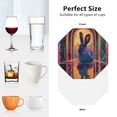thumbnail image 7 of Bingfone Vintage Neon Rabbit In Archway Leather Drinks Coasters with Set of 6,Suitable for Home Kitchen,Coffee Cup Coasters Home Gift, 7 of 7