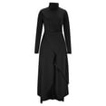 thumbnail image 6 of YueHuiYing Womens Long Sleeve Casual Dress Ribbed Knit Sweater Crewneck Midi Wedding Guest Dresses, 6 of 7