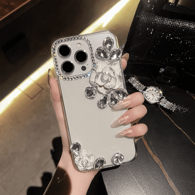 Funda de teléfono con cristales brillantes 3D para iphone 14, 13, 12, 11 Pro Max, X, XS, XR, 7, 8 Plus, SE Mini Fivean unisex