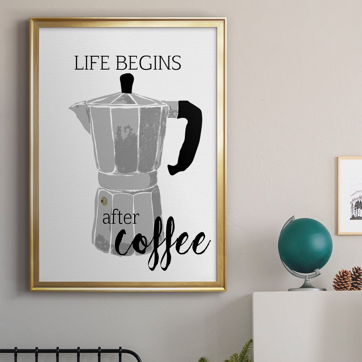 Begins After Coffee Premium Framed Print - Ready to Hang