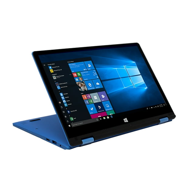 Evoo 11 6 Convertible Touchscreen Laptop Windows 10 32gb Storage Mini Hdmi Webcam Blue Walmart Com Walmart Com