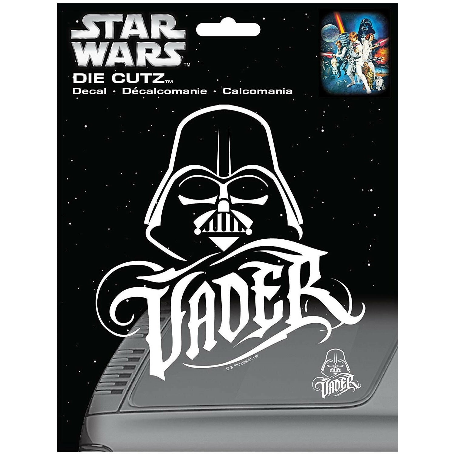 Chroma 1 piece Star Wars Darth Vader White Die Cutz Decal for Car Truck