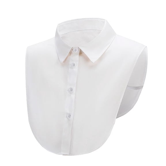 Denim False Collar, Detachable Dickey Half Shirt Faux Collar Removable Denim Collar Accessory for Blouses (White)