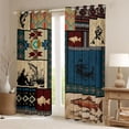 thumbnail image 2 of Homewish Retro Aztec Black Out Curtains,Pike Fish Curtains Pack of 2 (42x63 Each),Rustic Farmhouse Cabin Bedroom Curtains For Boys Teens,Microfiber Bedroom Decor, 2 of 6