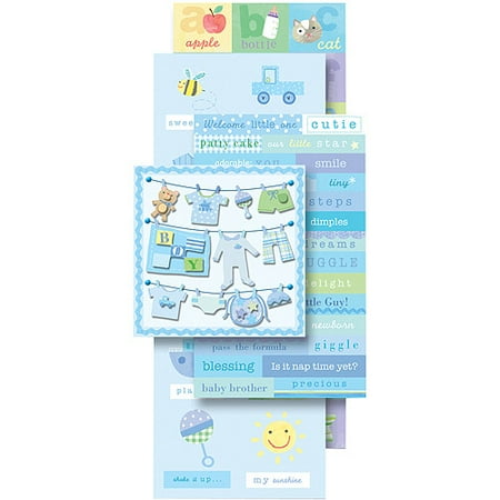 K & Company Flip Pack Sticker Embellishments, Baby Boy