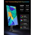 thumbnail image 2 of VILVA Monitor portátil para computadora portátil - Pantalla IPS FHD de 15.6 '' 1080P Monitor portátil USB-C HDMI para computadora portátil con cubierta y parlantes Monitor externo para computadora por, 2 of 5