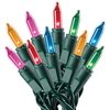 Prextex Christmas 100-Count Multi Color Green Wire Light Set Christmas Decorations