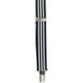 thumbnail image 2 of CTM  Elastic Clip-End 1 Inch Black and White Pinstripe Suspenders (Men), 2 of 4