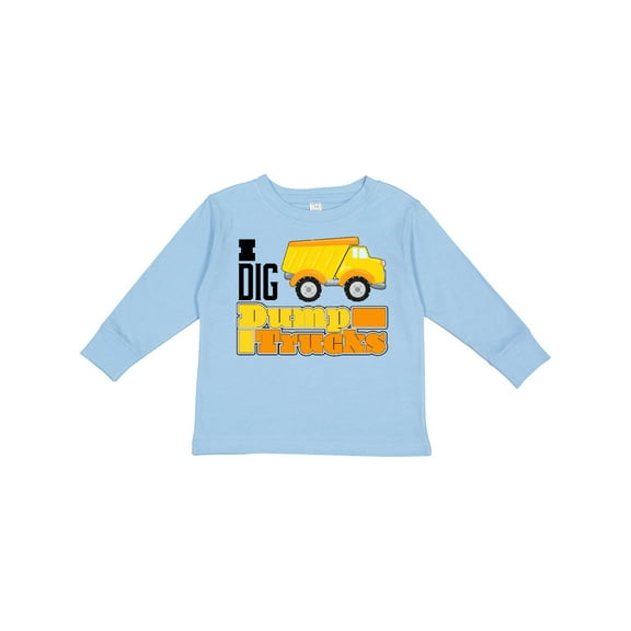 Inktastic I Dig Dump Trucks Boys or Girls Long Sleeve Toddler T-Shirt