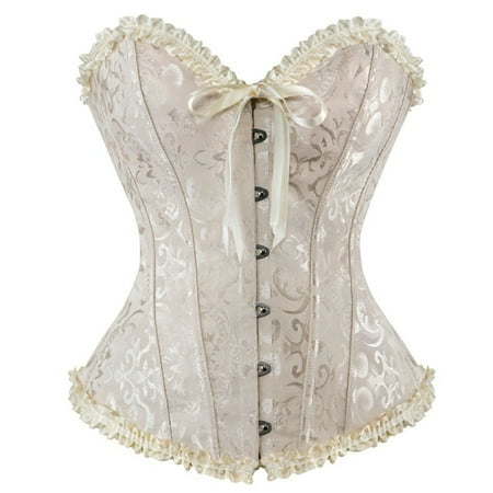 Luiryare Women Lace up Back Sexy Floral Corset for Women Lingerie Bustier Top Plus Size