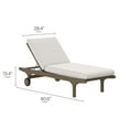 thumbnail image 3 of Saratoga Outdoor Patio Teak Chaise Lounge Chair in Weathered Gray White, 3 of 10