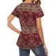 thumbnail image 5 of Camiseta de mujer con cuello redondo, manga corta, camiseta estampada, seitruly AP001627-07, 5 of 7