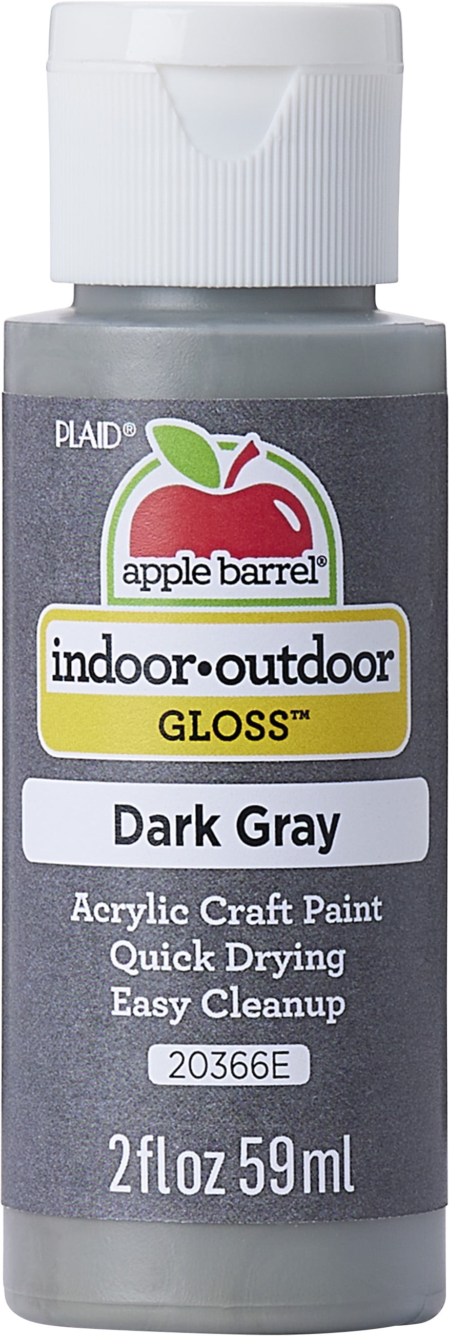 Apple Barrel Acrylic Craft Paint, Gloss Finish, Dark Gray, 2 fl oz