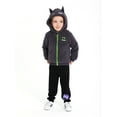 thumbnail image 4 of Batman Toddler Cosplay Faux Sherpa Hoodie, Sizes 12M-5T, 4 of 6