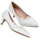 thumbnail image 3 of EeaseMX 1 par de zapatos de tacón alto con encaje puntiagudo para novia, sexys, para boda (blancos), 3 of 7