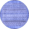 thumbnail image 1 of Ahgly Company Indoor Round Abstract Blue Modern Area Rugs, 5' Round, 1 of 4