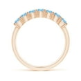 thumbnail image 2 of ANGARA Natural Half Eternity Seven Stone Aquamarine Wedding Ring in 14K Rose Gold for Women (Size-3mm) | March Birthstone, Birthday, Anniversary, Jewelry Gift for Women | Natural Aquamarine Ring, 2 of 12
