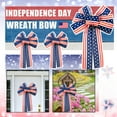 thumbnail image 3 of 2 Pcs Large Patriotic Wreath Bow Decor 4th of July Wreath Red White Blue Burlap American Flag Star Bow for Indoor Outdoor Tree Topper Independence Day Memorial Day 10 x 18 Inch(Rustic), 3 of 7