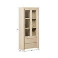 thumbnail image 6 of Walker Edison Modern Wood Open Bookshelf with Glass Doors and Drawer Storage, Light Ash, 6 of 12