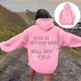 thumbnail image 2 of Women Sweatshirts Women's Hoodies Sweatshirts Stylish Letter Print Hooded Long Sleeve Casual Sports Hoodie for Everyday Comfort Pink XL, 2 of 6