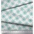 thumbnail image 3 of Soimoi Poly Georgette Fabric Dot & Snowflake Artistic Printed Fabric 1 Yard 52 Inch Wide, 3 of 3