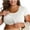 *1-White, variant on VBVC Women's Plus Crop Tops with Built-in Shelf Bra,Ladies Workout Shirts,Short Sleeve Stretchy Tees for Women,Gray,S-5XL