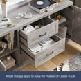 thumbnail image 3 of BELLEZE Modern Farmhouse Sideboard, Console Table Or Buffet With Three Drawers & Four Shelves, Space Saving Media Storage Cabinet, Holds Up To 70lbs - Hilo (Gray Wash), 3 of 7
