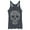 Navy Blue Heather, variant on Women's Lost Gods Lace Print Heart Skull Racerback Tank Top Black Heather Large