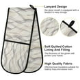 thumbnail image 4 of 35" x7" Double Oven Mitt Heat Resistant Oven Gloves Withstands Up to 200°C for Kitchen Baking & BBQ Pastel Thin Lines, 4 of 6