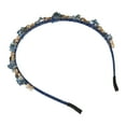 thumbnail image 6 of Unique Bargains 1Pc Bling Rhinestone Headband Unspecified Shapes Blue Rhinestone Headband for Women 4.92"x0.59", 6 of 7