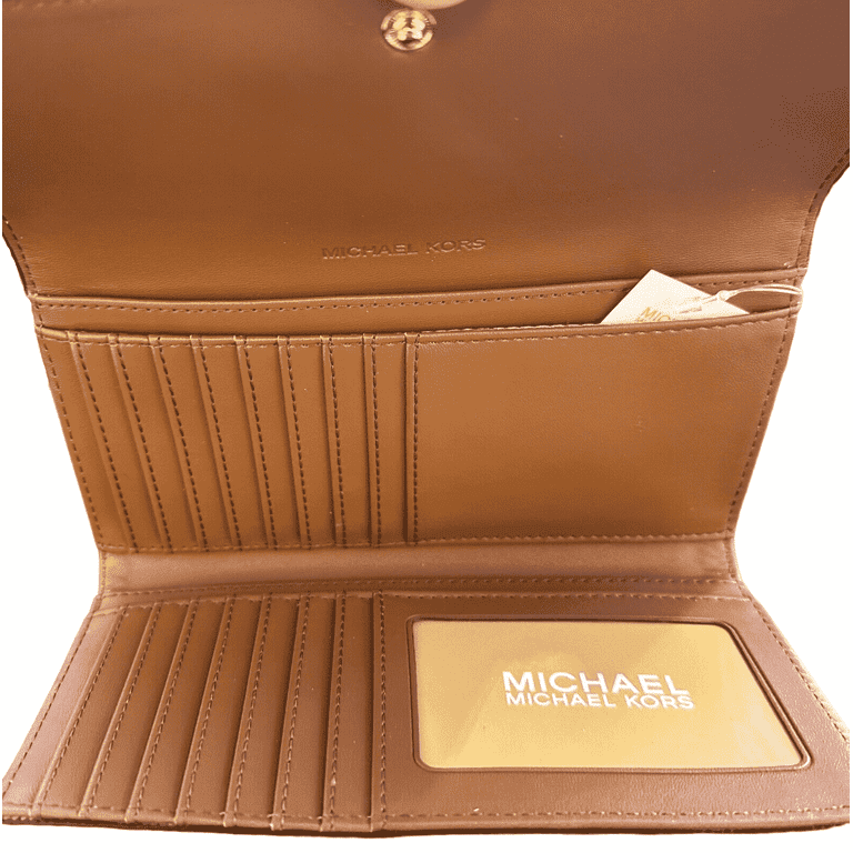 ★大人気★MICHAEL KORS JET SET TRAVEL WALLET 35F8GTVF3B Michael Kors Signature PVC Large Trifold Travel Wallet