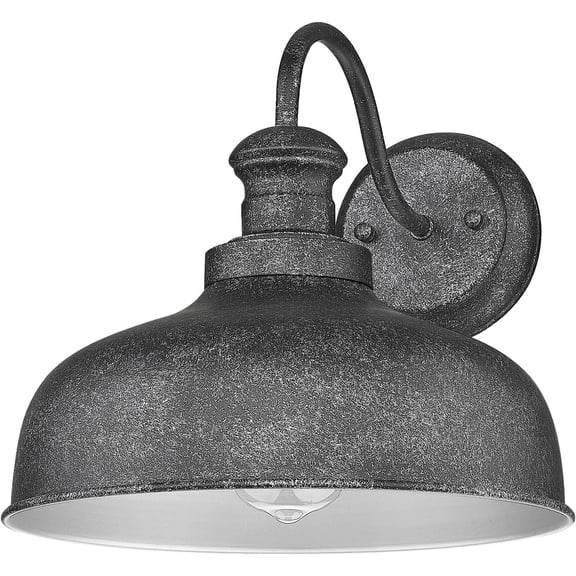 Outdoor Barn Light for Farmhouse, Exterior Wall Mount Lights Fixture,Weather Resistant Outdoor Wall Sconce for Porch, Garage, Patio, Entryway(Antique Silver, 1 Pack)