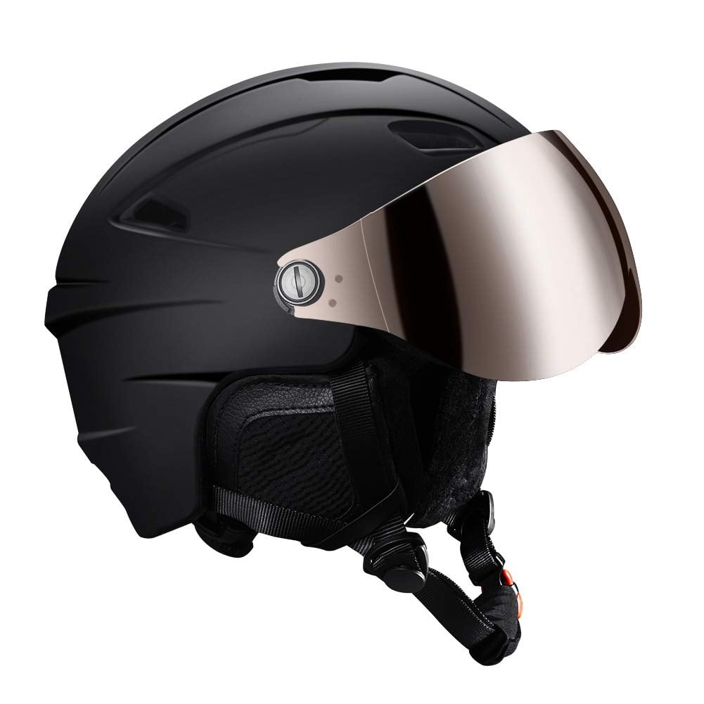 Ski Snowboard Helmet With Visor Goggles Sled Sport Adult Safety Windproof 