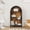 Black, variant on Arched Top 4-Tier Industrial Shelf, Asymmetrical Metal Display Rack, Natural Wood