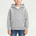 thumbnail image 6 of SDNall Boys Solid Color Hooded Full-Zip Coat, Relaxed Fit Wind Blocking Everyday Outerwear, Autumn Weekend Camping Travel School Casual Coats for Boys 1-12 Years, 6 of 7
