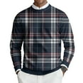 thumbnail image 2 of CCRFTGI Sweater for Men 2025 Fall Big and Tall Ribbed Plaid Pullover Lightweight Long Sleeve Crewneck Sweater Pullover Knit Pullover Top Black L, 2 of 6