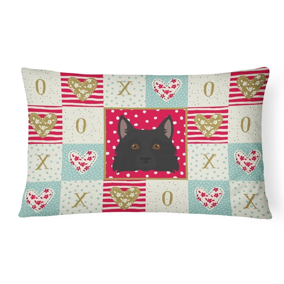 Carolines Treasures CK5236PW1216 Schipperke Love Canvas Fabric Decorative Pillow, Red, 12H x16W, multicolor