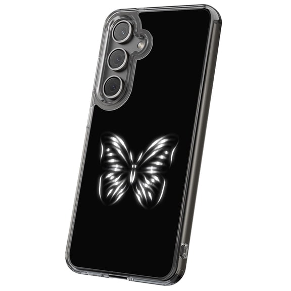 For Samsung Galaxy S23 Plus, Hybrid Clear, B/W Butterfly Print, USA