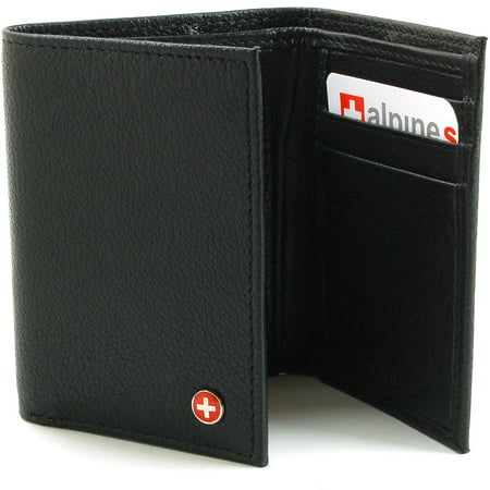 Alpine Swiss Mens Trifold Wallet Genuine Leather
