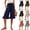 36# Navy, variant on Cotton Linen Ruffle Hem Culottes for Women 2026 Casual Lightweight Shorts Smocked Waist Wide Leg Short Pants Black XXL