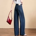 thumbnail image 4 of jeans de Mezclilla para Mujer de Talle Alto, Estilo Suelto de Pierna Ancha, jeans Azul Profundo de Pierna Recta, Verano 2026., 4 of 13