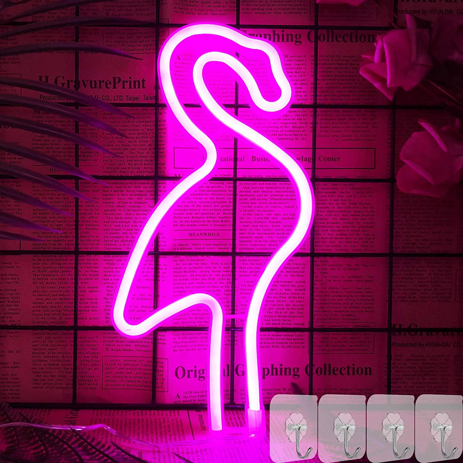 New Pink Flamingo Wall Decor Artwork Real Glass Acrylic Neon Light Sign 15"x10“ 