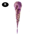 thumbnail image 1 of Sissi's Synthetic Hair Drawstring Rope Braids Ponytails Chignon Fishtail Ponytail Extension Purple Green Color Hairpiece, 1 of 25