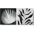 thumbnail image 3 of PixonSign Canvas Print Wall Art Vintage Deconstructed Palm Leaf & Stem Floral Wilderness Digital Art Modern Art Zen Relax/Calm Dark Black and White for Living Room, Bedroom, Office - 16"x16" x 2, 3 of 5