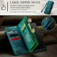 thumbnail image 5 of For Samsung Galaxy A52 Wallet Case,Multi-Functional Retro Leather Purse Flip Cover Zipper Wallet Case with Removable Card Slots Pocket & Detachable Wrist Strap Magnetic Phone Case, Green, 5 of 10