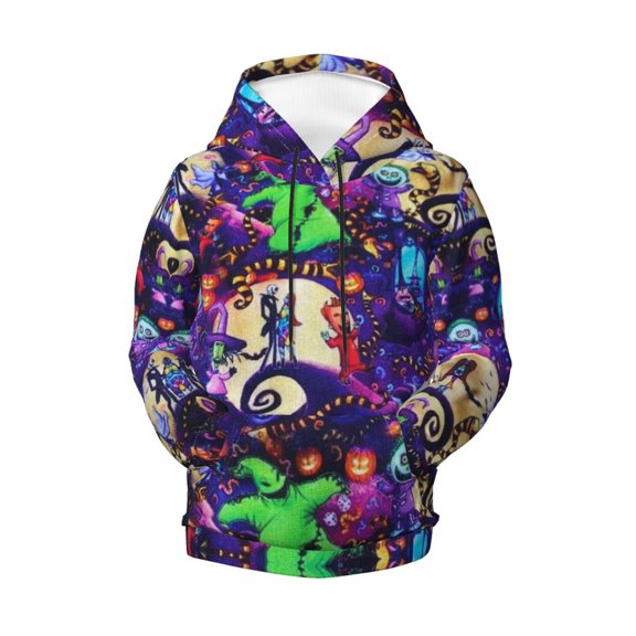 Oogie Boogie Teen Boys Girls Hoodies 3D Printed Hooded Sweatshirts for Kids Long Sleeve Casual Unisex Pullovers with Pockets