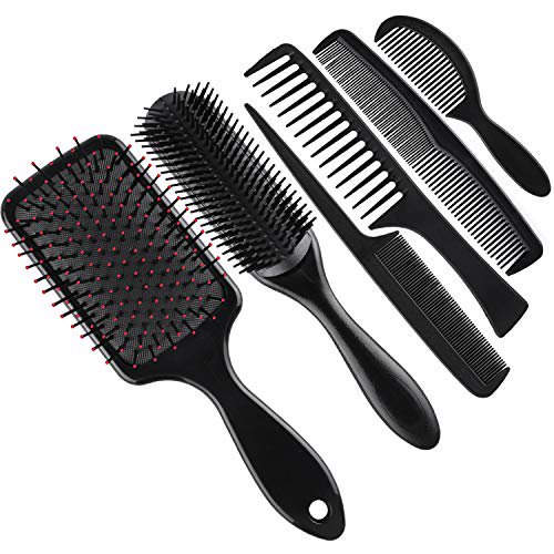SIQUK 6 Pieces Hair Brush Comb Set Paddle Brush Detangle Hair Brush and