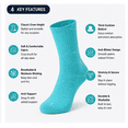 thumbnail image 6 of Comfort Crew Socks 6 Pairs for Women, Soft Breathable Stretch Socks, Non Binding Comfortable Fit for Work, Walking & Everyday Wear, Size 7-9, 6 of 6