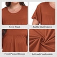 thumbnail image 5 of OutfitShow Plus Size Womens Tops Crew Neck Casual Tunic Short Sleeve Shirts Floral Blouses Loose Summer Tops, 5 of 7
