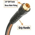 thumbnail image 4 of Hybrid Garden Hose 5/8 IN. x 25 FT, Heavy Duty, Lightweight, Flexible with Rotatable Grip Handle and Solid Brass Fittings, Gray+Orange, 4 of 5